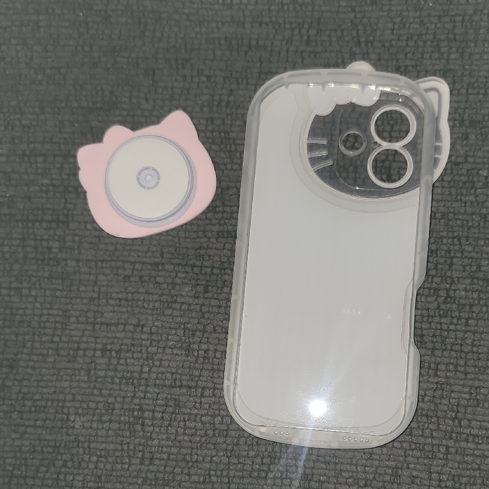Hello Kitty Pink Silicone Phone Cover with Bow Design - Picture 3 of 6